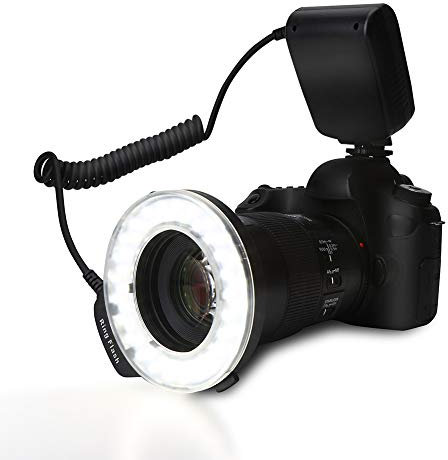 Ring Flash Light, Portable LED Ring Flash Light with 4 Filters and 8 Ring Adapters for Canon/Nikon/Penant/Olympus/Panasonic SLR Cameras