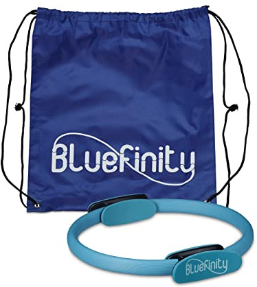 Bluefinity 10 Aros Pilates, Anillo Ejercicio, Yoga, Resistencia, Deporte, Fitness, Plástico Reforzado, 1 Ud, 39 cm, Turquesa