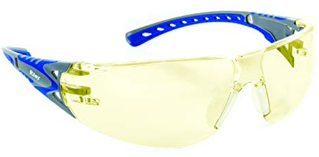 Riley Eyewear Stream Evo Eye Protection Safety Sunglasses - Lightweight Safety Glasses with Impact Resistant Wrapped Around Lenses for Industrial Work