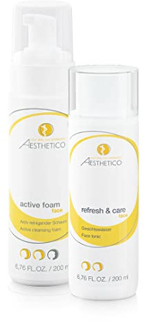 AESTHETICO refresh & care + active foam - Gesichtswasser für alle Hautbilder + Reinigungsschaum , 2x 200ml