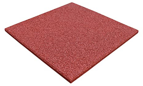 LANDGRID Kindermatte Rot 50x50x2,5cm Bodenschutzmatte Krabbelmatte Fallschutzplatten Gummimatten Gummiplatten Schutzmatte