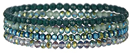 FULU AUTUMN Boho Beaded Bracelet Multi-Layer Crystal Stone Beaded Bracelets for Women Stretch Bracelets Fashion Jewellery Birthday Gifts for Her