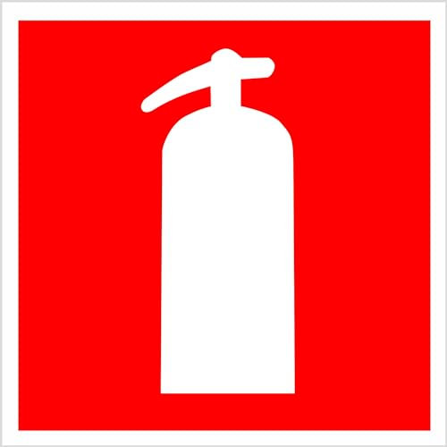 Indigos UG - Schild Feuerlöscher Brandschutzschild - 20 x 20 cm - Warnung - Sicherheit - Hotel, Firma, Haus - Aluverbundplatte 3mm - Hinweisschild - Warnschild