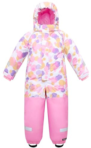 Gogokids Tuta da neve per bambini da 3 a 9 anni, tuta da neve invernale impermeabile, Rosa, 8-9 anni