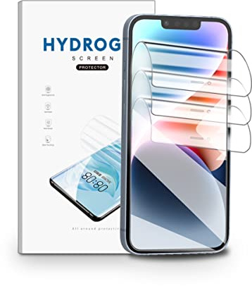 nvskvd Pellicola Protettiva Idrogel per iPhone 14/iPhone 13/iPhone 13 Pro, 3 Pezzi Pellicola Protettiva TPU per Trasparente HD Morbida Display ID Impronte Digitali(Non Vetro Temperato)