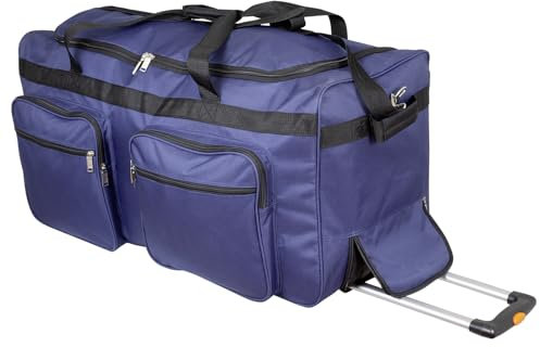 Trendyshop365 XL Reisetasche blau mit 3 Rollen 115 Liter Volumen Trolley