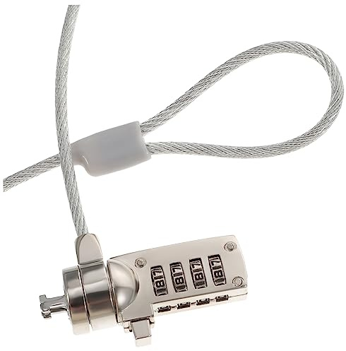 Gadpiparty candado para Laptop Escritorio portátil Accesorio para Laptop Ordenador portátil candado de Cable con Llave Bloqueo de Cable de Seguridad número Accesorios Monitor Aleación de Zinc