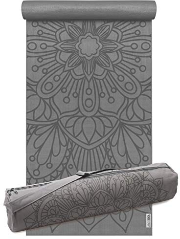 Yogistar Yoga-Set Starter Edition - Lotus Mandala (Yogamatte + Yogatasche) 183 x 61 x 0.4 cm, grau