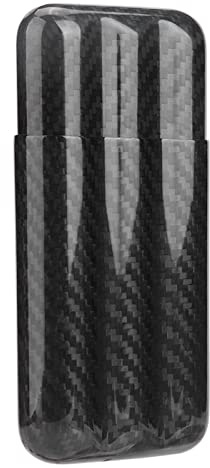 Klanata cigarrfodral i kolfiber, bärbar 3-rörs resehumidor, fuktgivande hållare för cigarrförvaring