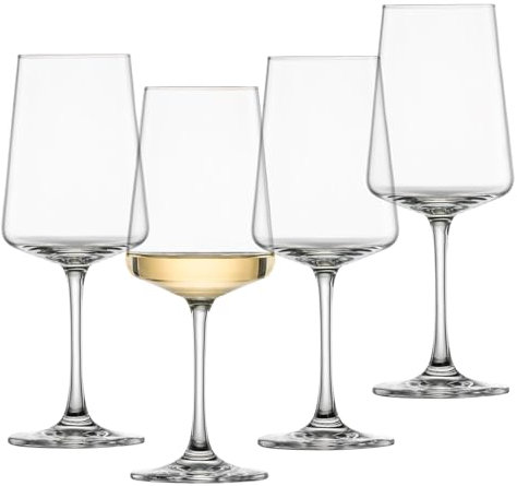 SCHOTT ZWIESEL Copas de vino blanco MioVino (set de 4), modernas copas de vino para vino blanco, copas de cristal Tritan aptas para lavavajillas, fabricadas en Alemania (art. nº 124050)