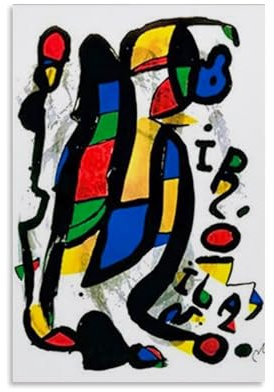 WANGLIDD Joan Miro Surrealismus-Poster Mailand (Mailand), 1981, Kunstdruck, Wandfoto, Farbe, zum Aufhängen, Bild, Familie, Schlafzimmer, Dekoration, Geschenk, ungerahmt, 30 x 45 cm