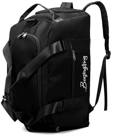 Zimoer Borsone Palestra Uomo Donna 40L Borsa Sportiva con Tasca Bagnata e Scomparto Scarpe, Grande Capacità Borsone da Viaggio Impermeabile Leggero per Nuoto Sport Viaggio Fitness, Duffel Bag Nero