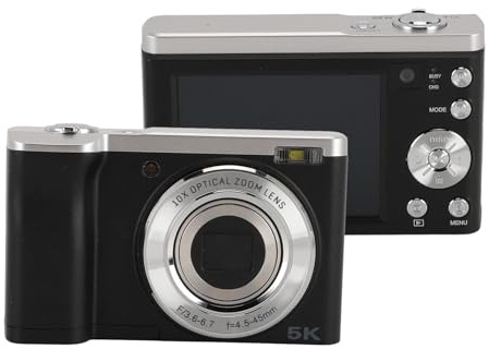 Digitalkamera für Fotografie, 5K 56 MP Vlogging Kamera, Selfie Kamera mit 2,8 IPS Touchscreen, 10 fachem Optischen Zoom, Objektiv Vorne+Hinten, Autofokus, Anti Shake, NP40