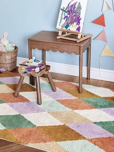 RugVista Lulu Kinderteppich, 140 x 200 cm, Mehrfarbig | Moderne, Rechteckig, Mittlerer Stapel, Maschinenwäsche, Oeko-Tex 100, Ohne gefährliche Chemikalien, Kinderzimmer