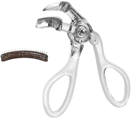 Casbomy Eyelash Curler with Silicone Replacement Pads, Cute Eyelash Curler for Women, Clear Grey