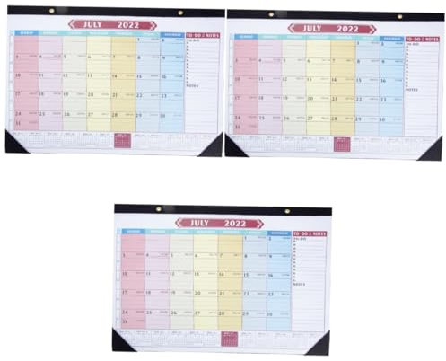 VILLCASE 3stücke Multi-funktionaler Wandkalender Für Büro Und Zuhause Englisch Monatskalender Praktischer Tischkalender Mit Aufklebern Planung