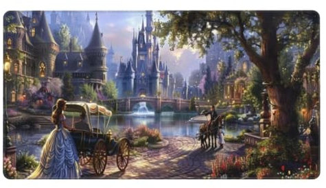 Mauspad XXL 600x300mm,Mauspad Prinzessin Mousepad,Schloss Schreibtischunterlage Kinder,Wasserdicht Mauspad Gaming,Vernähte Kanten Desk Mat,Anti-Rutsch Mouse Pad,für Gaming,Büro,Zuhause,Geschenk ly-169