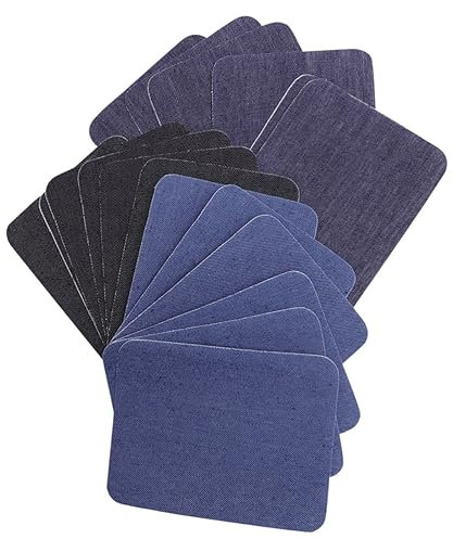 VILLCASE Reparatur 18 Stück Klebeflicken Für Kleidung Ellenbogen Knie Denim Quadratische Flicken Für Pullover Hosen