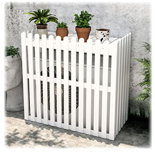 Outdoor-Klimaanlagenabdeckung mit Ablage, Massivholz, vertikale Heizkörperabdeckung für Pflanzen, Ständer, Fenster, AC-Schutzhülle zum Verstecken von Außeneinheiten, erhältlich in 3 Größen (Farbe
