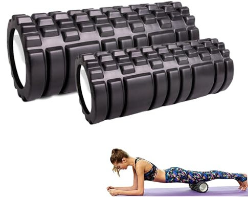 2x Rouleau de Massage Musculaire. Foam Roller pour Trigger Massage Physiothérapie. Rouleau Masseur pour les Jambes, le Dos, les Bras et Relâcher les Tensions Musculaires (33x14cm / 30x9cm)