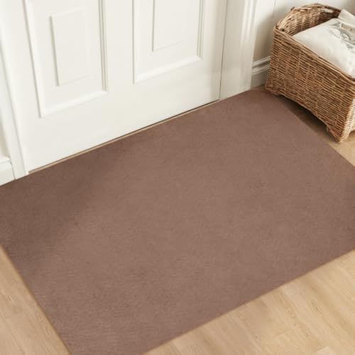 Aoxisicoo Schmutzfangmatte 90x150cm,Superdünn InnenFußmatte,Saugfähiges Rutschfester Teppich,strapazierfähige Türmatte,Für Eingangsbereich,Küche,Terrasse,Haustür, braun