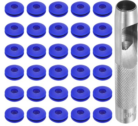 QUARKZMAN Set Occhielli Multiuso 31Pz occhiello 12mm Plastica Antiruggine per Teloni Camion Tende Blu