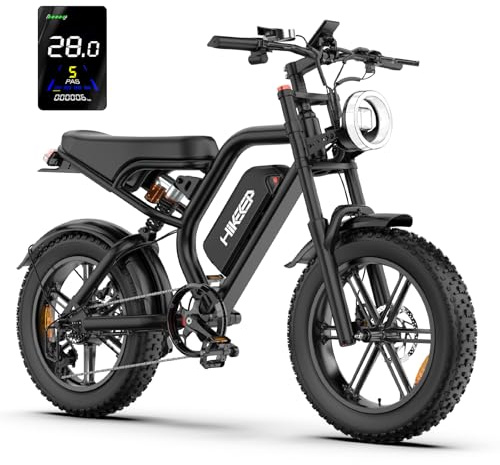 HiKeep Electric Bike for Adults - 1500W Peak Motor, 48V15.6Ah Battery, 28MPH Fat Tire Ebike with Dual Suspension, 20 × 4.0 Inch All-Terrain Tires, Dual Mechanical Disc Brake, Safety Tested to UL 2849