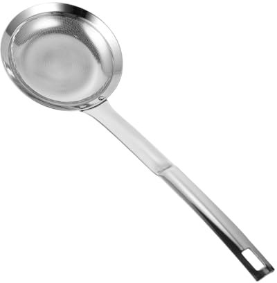DIYEAH Stainless Steel Frying Pan Oil Separating Spoon Fat Strainer Separator Cooking Skimmer Spoon for Frying Pasta and Soup Kitchen Tool for Oil and Grease Separation