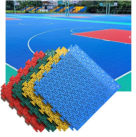 QUSYZD Modulare ineinander greifende Bodenfliesen, Outdoor-Sportmatte, große wasserdichte Bodenmatte für Basketballplatz, Turnhalle, Schwimmbad, Hellgrau, 10 Stück, Dunkel,Dark Gray-10PCS