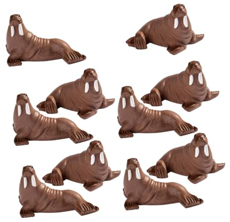 Hemobllo 10pièces Miniatures De Morse Résine Mini Figurines Animaux Marins Décoration De Bureau Accessoires De Jardin Miniature Jouets Éducatifs