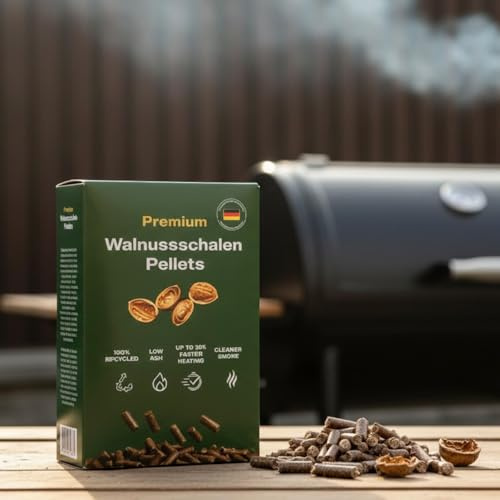 BRIKETTOS Grillpellets – 100% Wallnusschale ohne Zusatzstoffe – Räucherpellets für Smoker, Grill & Pizzaofen mit maximalem Aroma – BBQ Pellets naturbelassen
