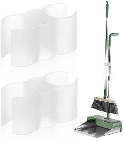 WEKADRIN 2pcs Double Pipe Clip Broom Handle Locking Clip Dustpan Accessory Set Robust Plastic Double Connection Cleaner Attachment for Sweeper Brooms