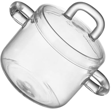 Angoily Bol de Vidrio Grande con Tapa y Doble Asa Resistente al Calor Adecuado para Ensaladas Frutas y Fideos Apto para Estufa y Microondas Tazón Transparente para Cocina y Servir