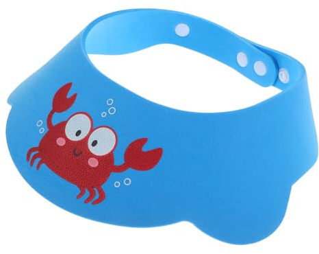 Kinder Shampoo Kappe mit Verstellbarem Riemen, Blau, Silikon | Babys und Kleinkinder, Cartoon Form, Pp und Silikon, Weich und Glatt, Robust Verarbeitet