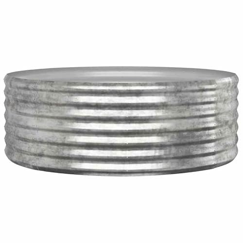 Bancal elevado de acero galvanizado 100 x 100 x 36 cm – Bancal robusto para jardín y balcón – Ideal para cultivo de verduras y flores – aspecto plateado