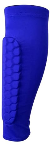 Espinillera 1 espinillera de fútbol for Adultos, Funda compresión for Pantorrilla con Almohadilla Panal, Soporte for espinilla béisbol(1 PC Blue,M)