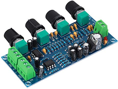 Jiawu Single Power Preamp Board NE5532 Förstärkare Fever Grade Front Plate Volymkontroll Diskant Mellanregister Bas DC 12-24V AC 8-19V High Performance Audio Module