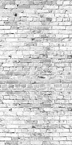 wandmotiv24 Türtapete Klinkersteine Grau 100 x 200cm (B x H) - Dekorfolie selbstklebend Sticker für Türen, Türfolie, Aufkleber, M0471
