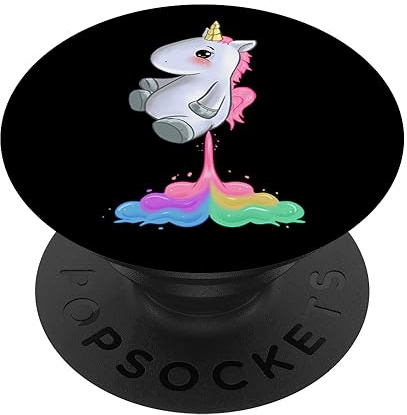Rainbow Farting Unicorn Accessories Gift Women Girls Kids PopSockets PopGrip: Swappable Grip for Phones & Tablets PopSockets Adhesive PopGrip