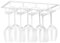 FOMANSH Porte-verres à vin sous armoire – Support en métal pour verres à vin – Organisateur de verres à vin pour bar et cuisine – Marron – 4 rangées – Blanc