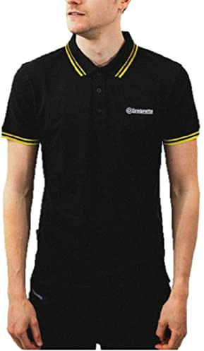 Lambretta Mens Twin Tipped Pol Adults Black/Old Gold Extra Large Mens