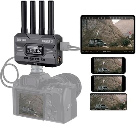 Accsoon CineView SE Wireless 1080P HD Video SDI HDMI Transmitter, Dual-Band Transmission, Range of 1200 ft/350m, Latency 0.05s Video, Support 4 Android or iOS Devices APP Monitoring（Only TX）