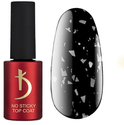 K Professional - Top Coat Gel UV - No Wipe Top Coat - Schwarz Grau Schwarm -7ml- Überlack Nägel - Nagellack - GelNägel - UV LED - Black Grey Crush Finish Gel Polish