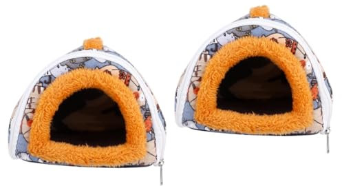 Kisangel 2stücke Warmes Hamster Nest Aus Canvas Und Kuschelhöhle Für Kleintiere Wie Hamster Und Meerschweinchen Für Bett Und Transport Hält Haustiere Im Winter Warm Und Bequem