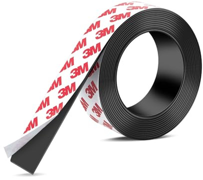 DTLHCNCT Stark självhäftande magnetisk tejprulle – 2,5 cm x 3 m, klippbara magnetiska ark för, gör-det-själv-konstprojekt, whiteboards, kylorganisering – perfekt för hem, skola, kontor. (0,16 cm