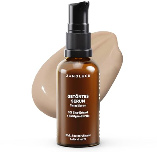 JUNGLÜCK Getöntes Serum Gesicht – Vegan | Pflegende Foundation mit Hyaluron | Gesichtsserum für einen natürlichen No-Make-Up Look mit leichter Deckkraft für einen gleichmäßigen Teint - Sehr Hell