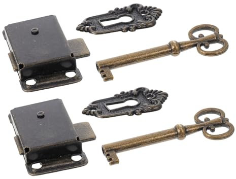 KITANDOVE 2pezzi Serrature Decorative Retro Per Per e Scatole Facile Installare e Resistente