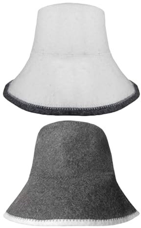 Sombreros De Cubo De 2 Piezas, Gorros De Sauna De Fieltro Absorbente, Sombreros De Sauna De Felpa, Unisex, Sombreros De Cubo Reutilizables, Accesorios De Sauna