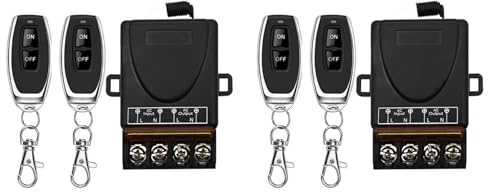 Kznifmk 2X AC 220V 30A 1CH 433MHz Interruptor de Control Remoto Inalámbrico Receptor de Relé + Transmisor de Apagado/Encendido para Lámpara de Aparato Eléctrico