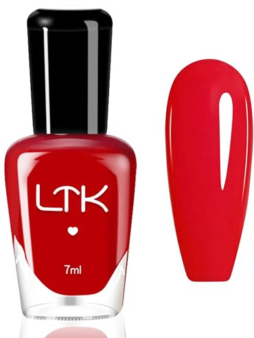 Smalto rosso – Asciugatura rapida & lunga durata Shimmer Nail Polish, smalto atossico a base d'acqua, senza lampada UV per nail art fai da te, manicure a casa